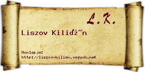 Liszov Kilián névjegykártya